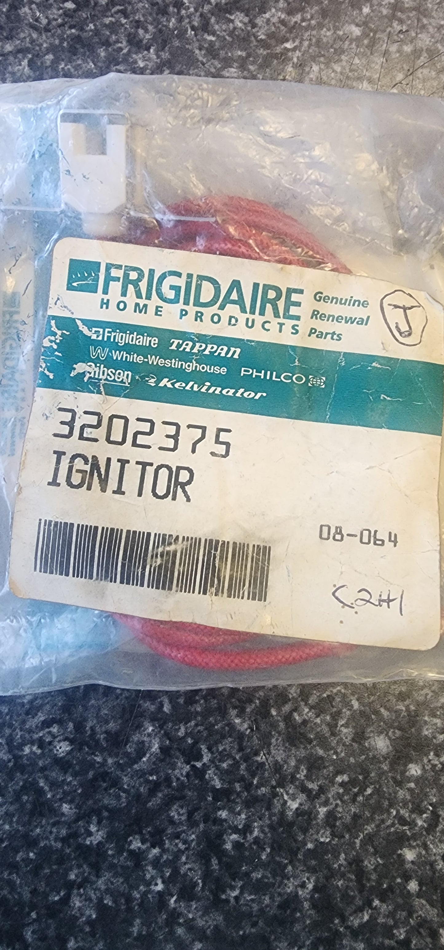 Frigidaire Range/Cooktop Spark electrode/Ignitor, top burner 3202375 >> NLA <<