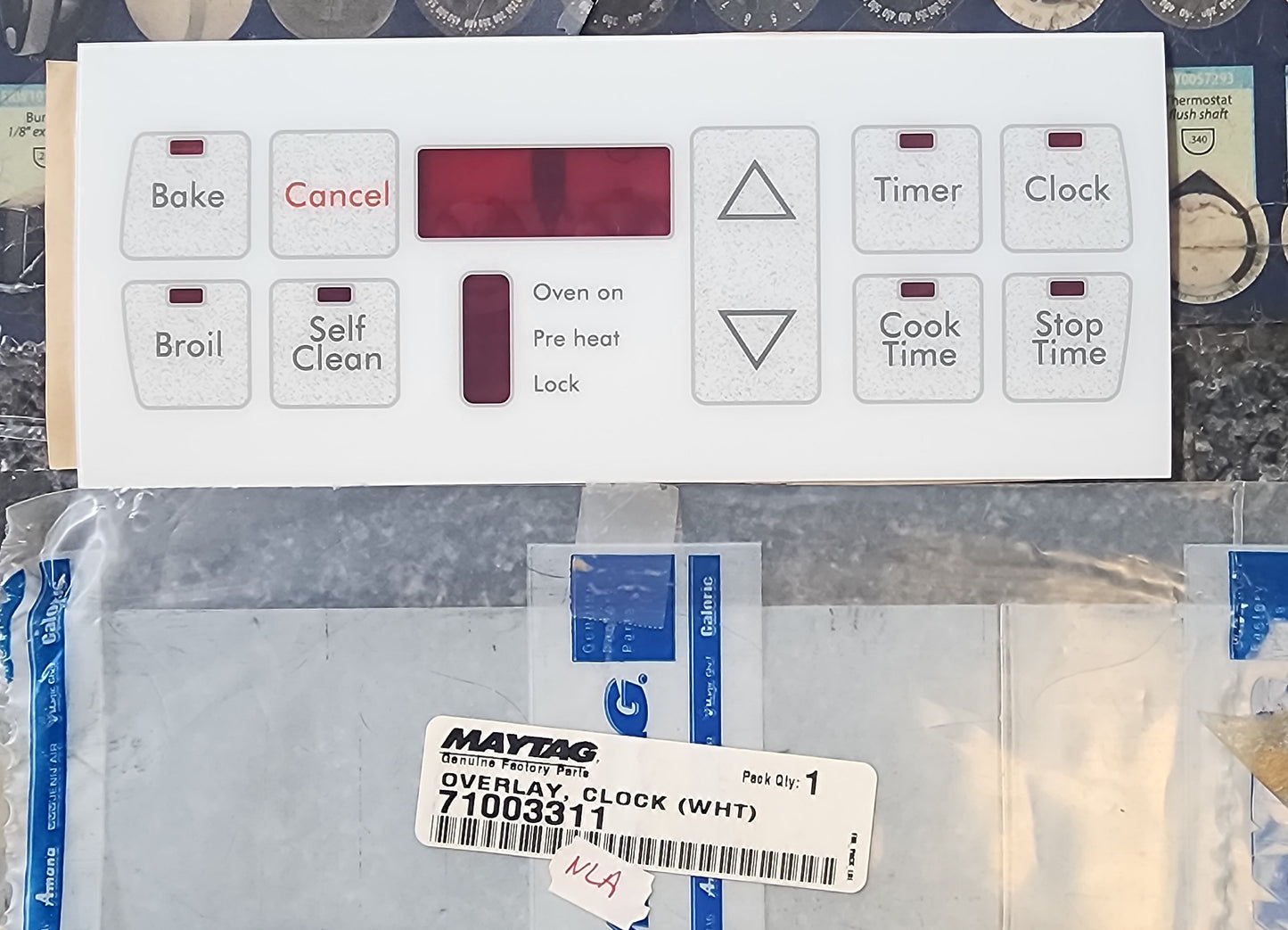 Maytag /Magic Chef Oven/ Range/Clock Overlay WHITE 71003311 >> NLA <<