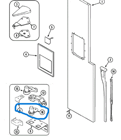 Maytag / Whirlpool Refrigerator Lower Hinge Pin 61003174 / WP61003174 >> NLA <<