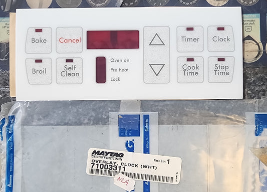 Maytag /Magic Chef Oven/ Range/Clock Overlay WHITE 71003311 >> NLA <<
