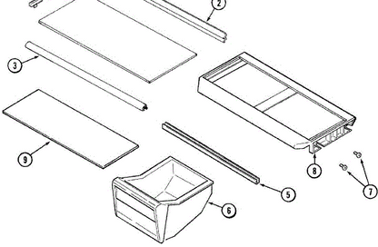 Whirlpool Refrigerator Glass, Crisper Shelf 61002131 >> NLA <<