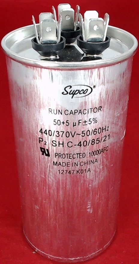 SUPCO Dual Motor Run Capacitor, Round CD50+5X440R