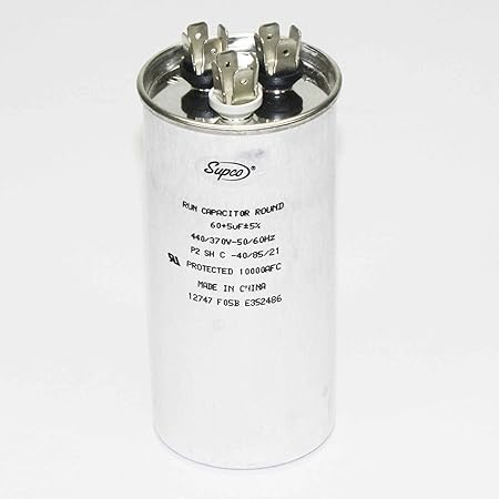 SUPCO Dual Motor Run Capacitor, Round CD60+5X440R