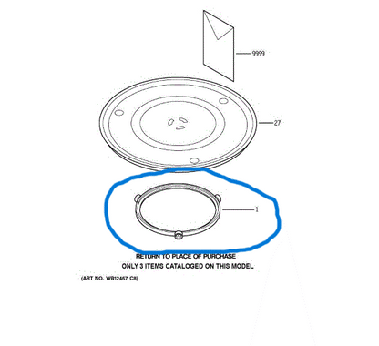 General Electric Microwave Roller Guide Assy WB06X10421 >> NLA <<