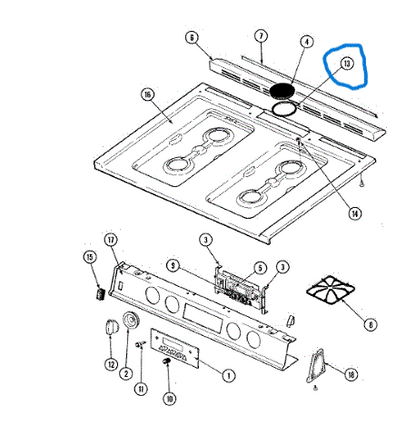 Maytag Oven/Range Top Burner Ring-Black 2014F001-90>>NLA<<