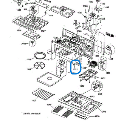 General Electric Microwave Rack Holder WB02X10750 >> NLA <<