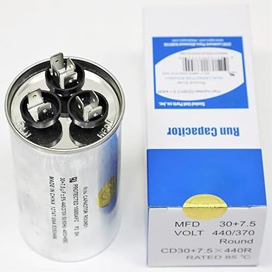 SUPCO Dual Motor Run Capacitor, Round CD30+7.5X440R