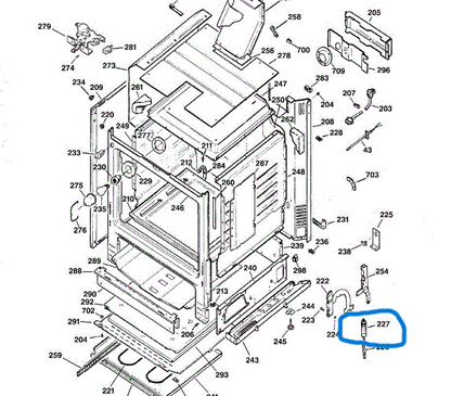 General Electric Oven Door Spring WB9K5 >> NLA <<