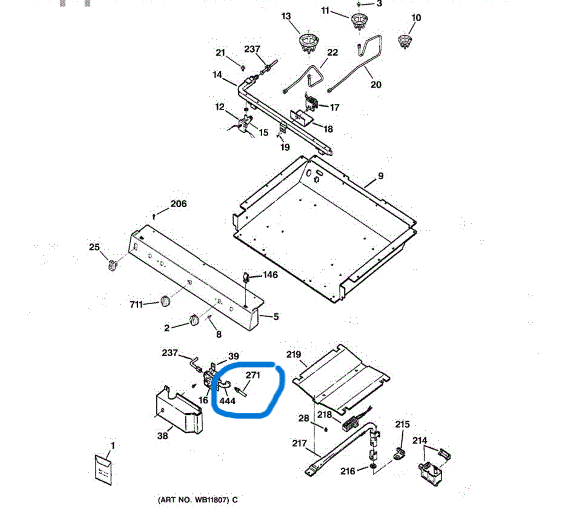 General Electric Range/Oven Gas Tube Valve Supply WB28K149 >> NLA <<