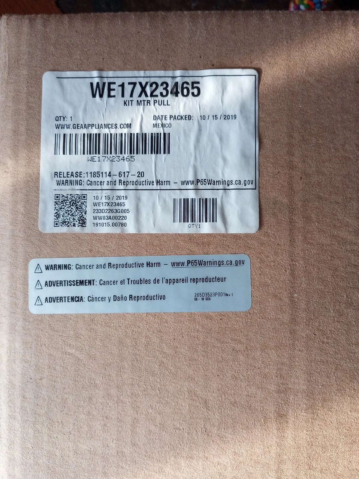 General Electric Dryer Motor Assy WE17X23465 >> OEM <<