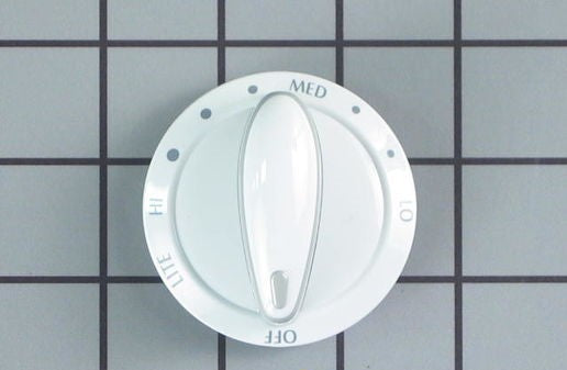 Amana/Maytag/Whirlpool Cooktop Top Burner Knob White W10805431/74009095 > NLA <