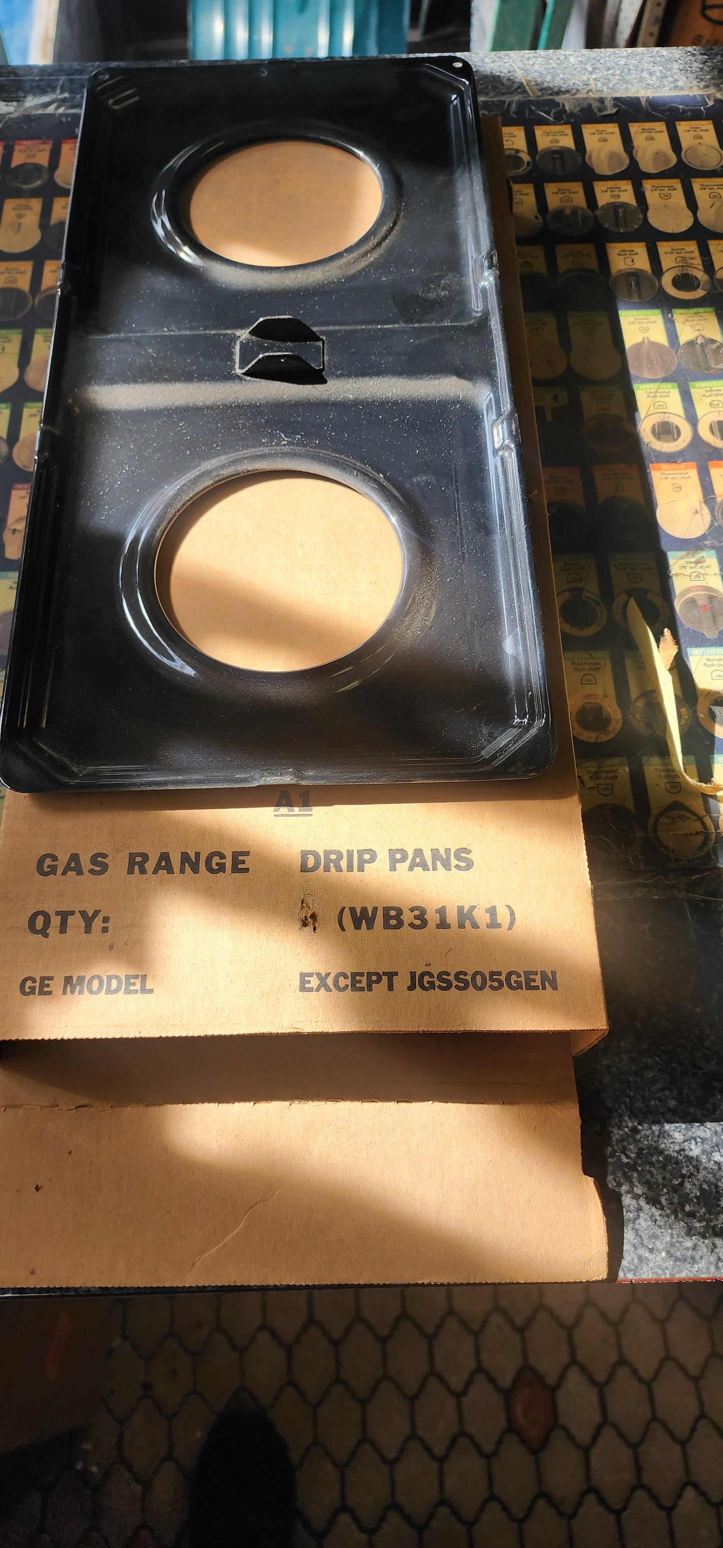 General Electric Cooktop/Range Drip Pan (DOUBLE BLACK) WB49K3/WB31K1 >> NLA <<